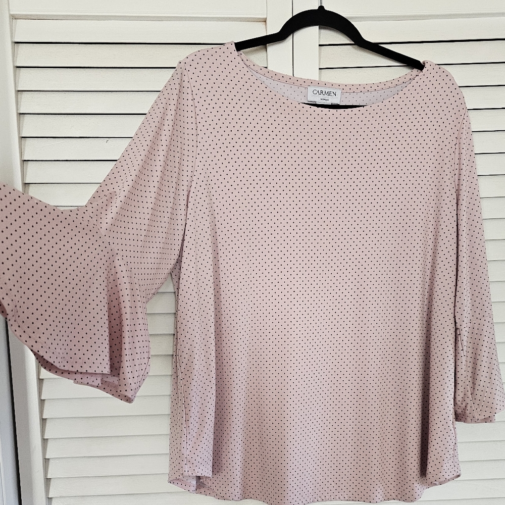 Pink polka dot top